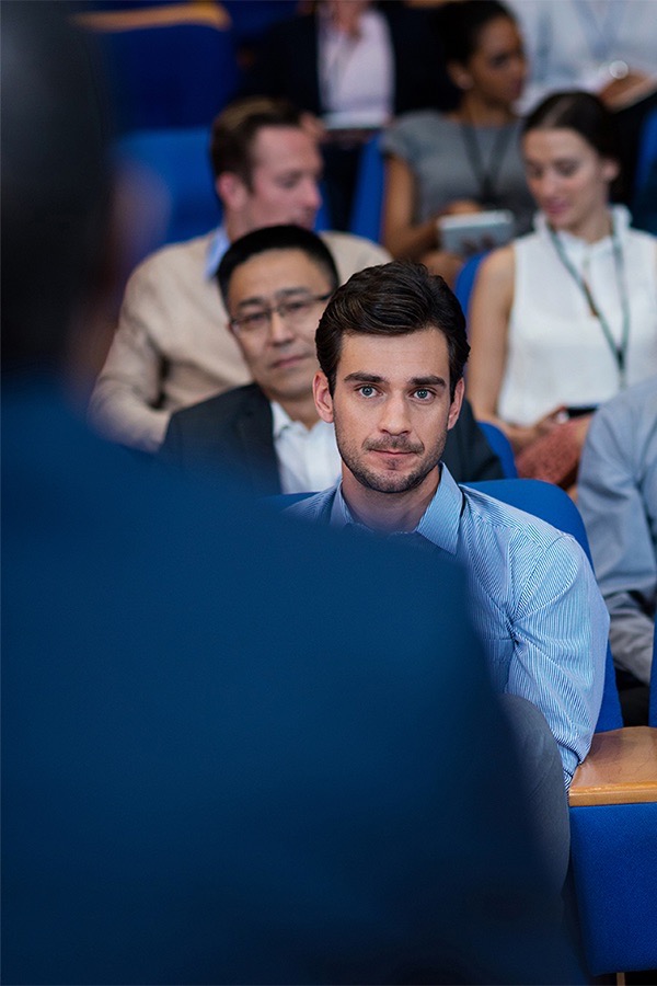 Men attending a conference